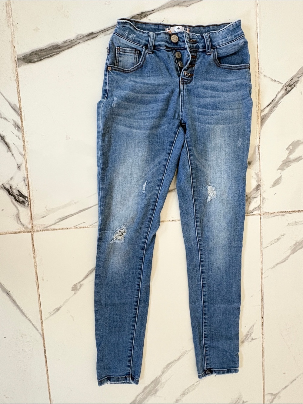 Light Blue Distressed Skinny Jeans